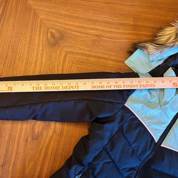 Girls 12-14 Y Roxy Teal and Black Ski Jacket - Picture 3 of 8